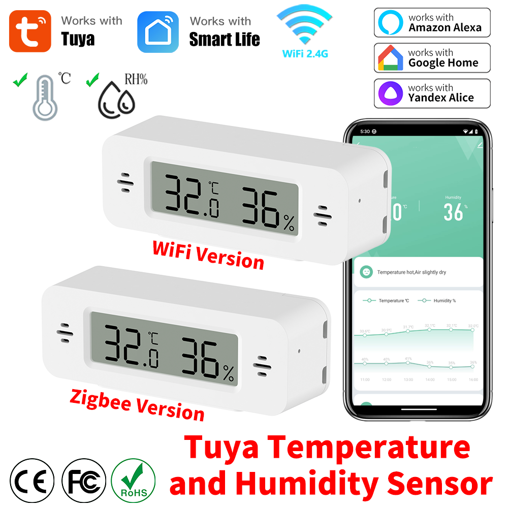 Smart Home Automation Kit - Tuya WiFi/Zigbee temperatuur-vochtigheidssensor Smart Home Automation